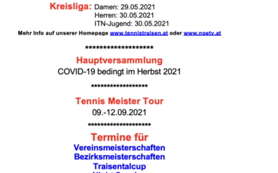 Meisterschaftsbeginn und Kreismeisterschaften