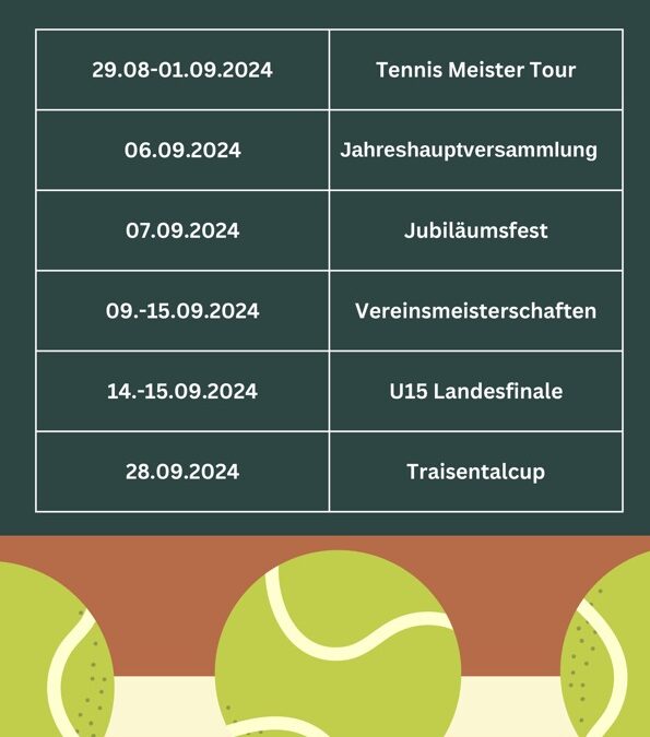 Starker September und Tennis Meister Tour!
